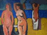 Raul Russo - Argentina 1912-1984 - Homenaje a Gauguin - oleo sbre tela - 46 x 60 cms - 1950